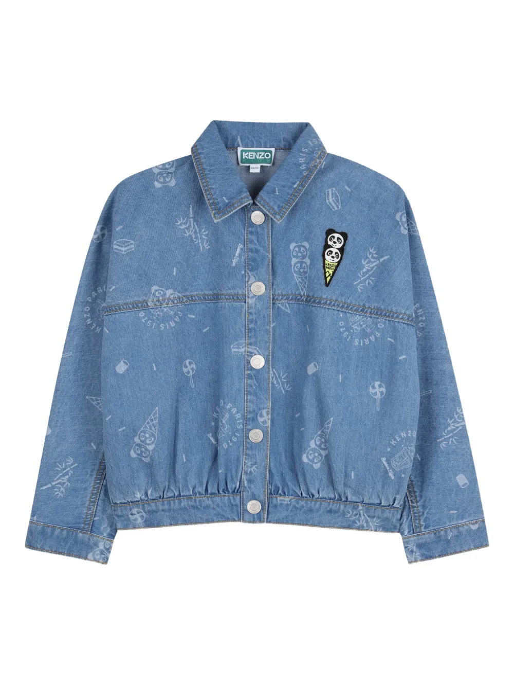 Kenzo Kids Giacca denim con applicazione - Blu