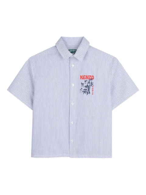 Kenzo Kids logo-print striped shirt