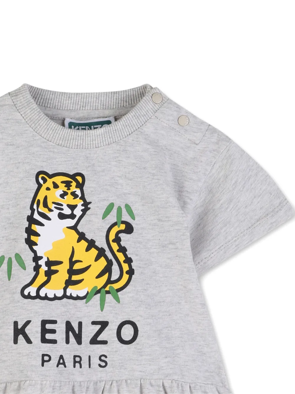 Kenzo Kids Jurk met tijgerprint Grijs