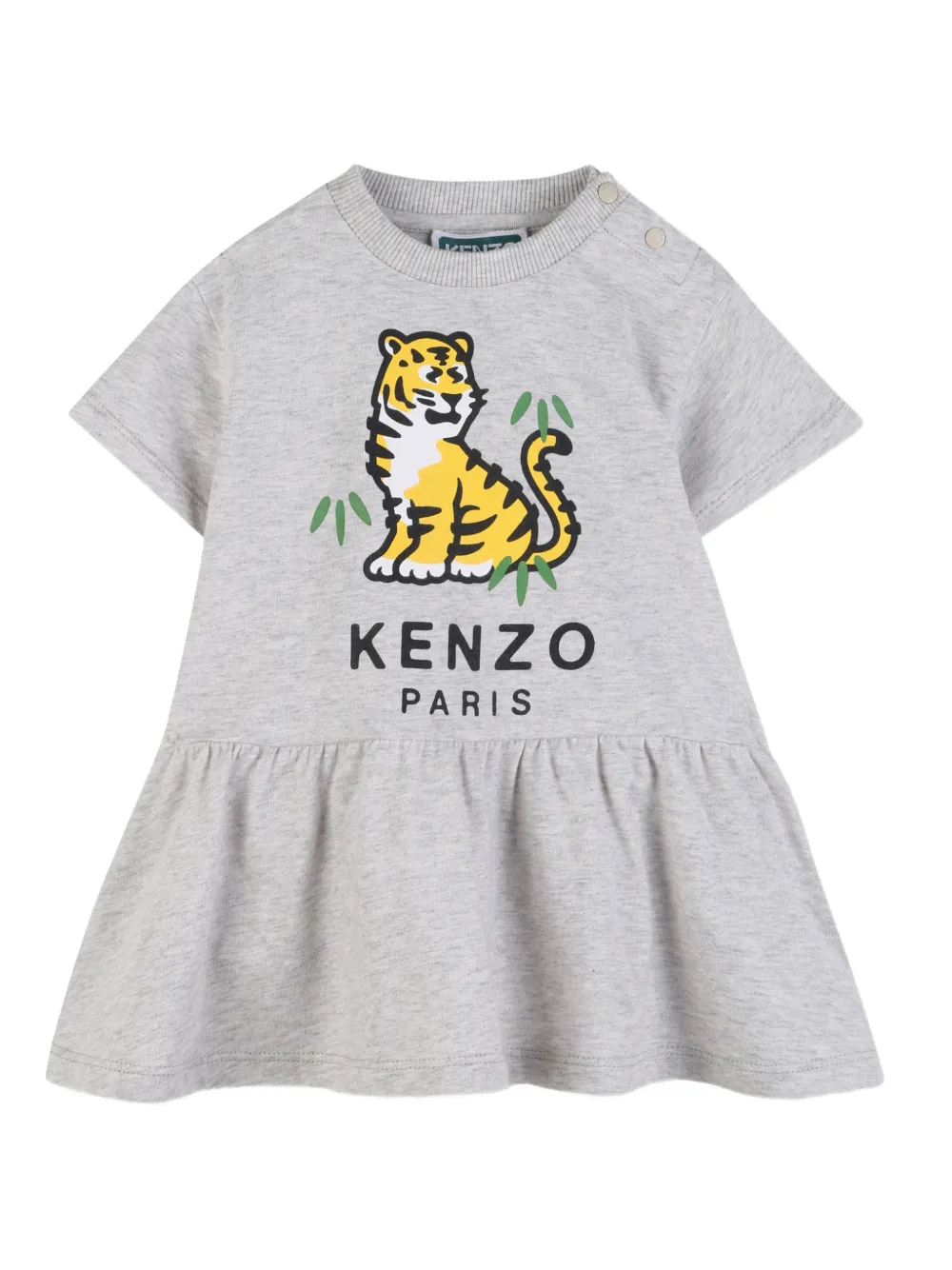 Kenzo Kids Abito con stampa Tiger - Grigio