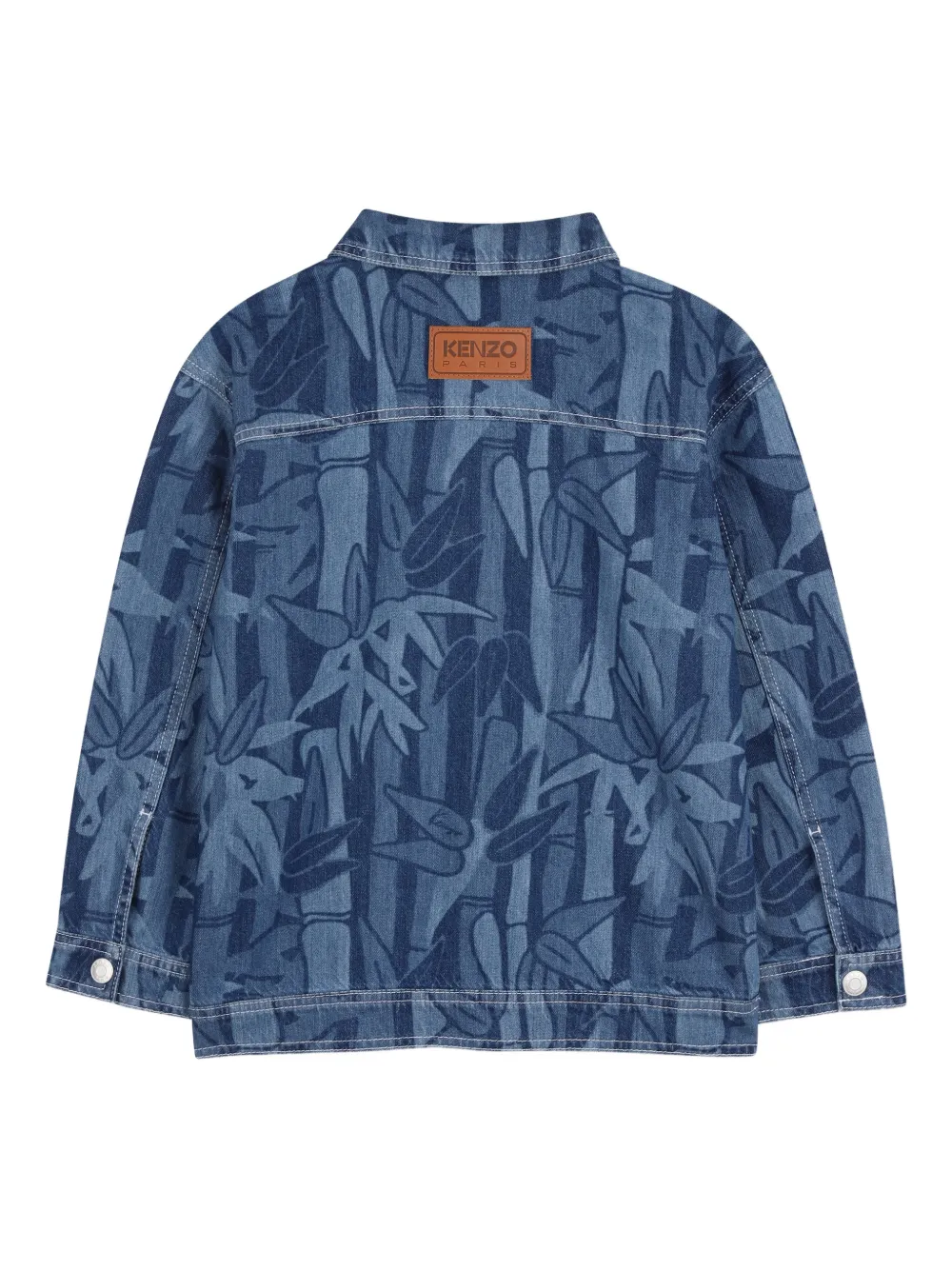  Kenzo Kids Printed Denim Jacket - Blue 