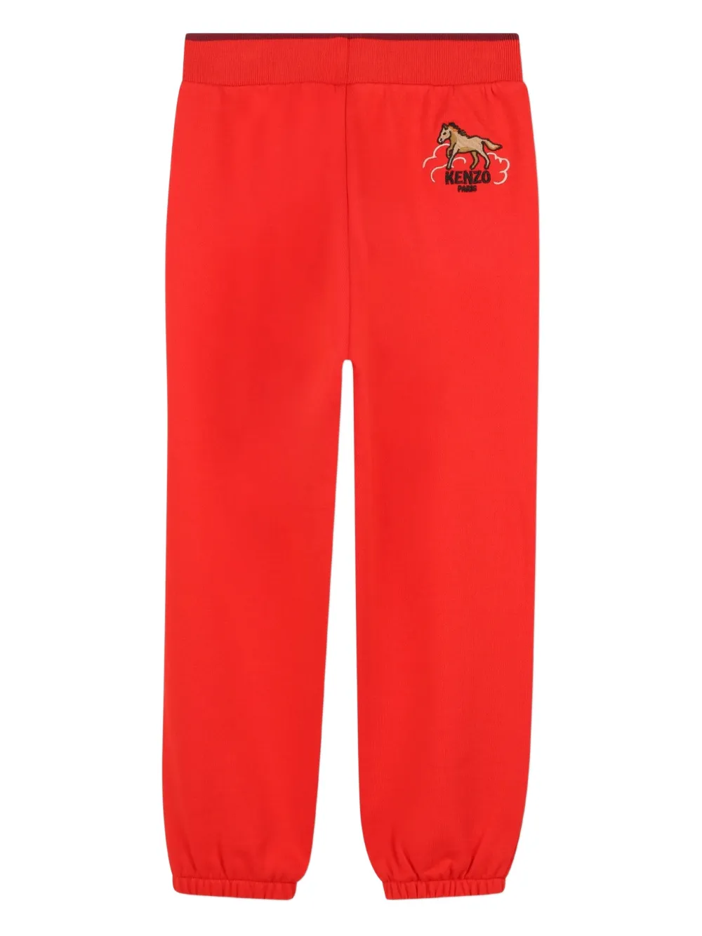Kenzo Kids Lunar New Year katoenen joggingbroek met borduurwerk Rood