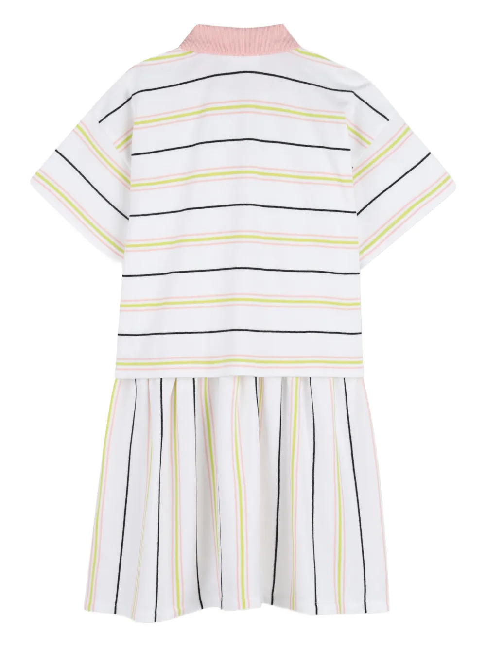 Striped-Pattern Polo-Collar Dress