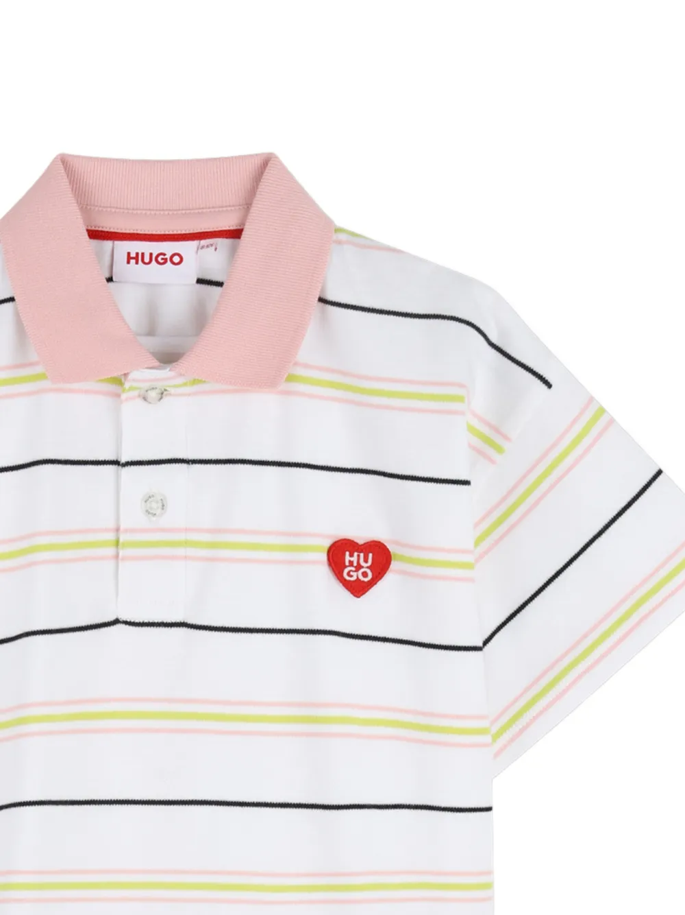 Striped-Pattern Polo-Collar Dress