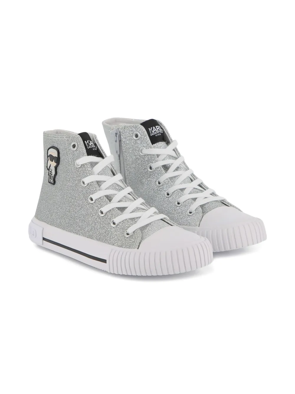 Karl Lagerfeld Kids Sneakers met glitterapplicatie Zilver