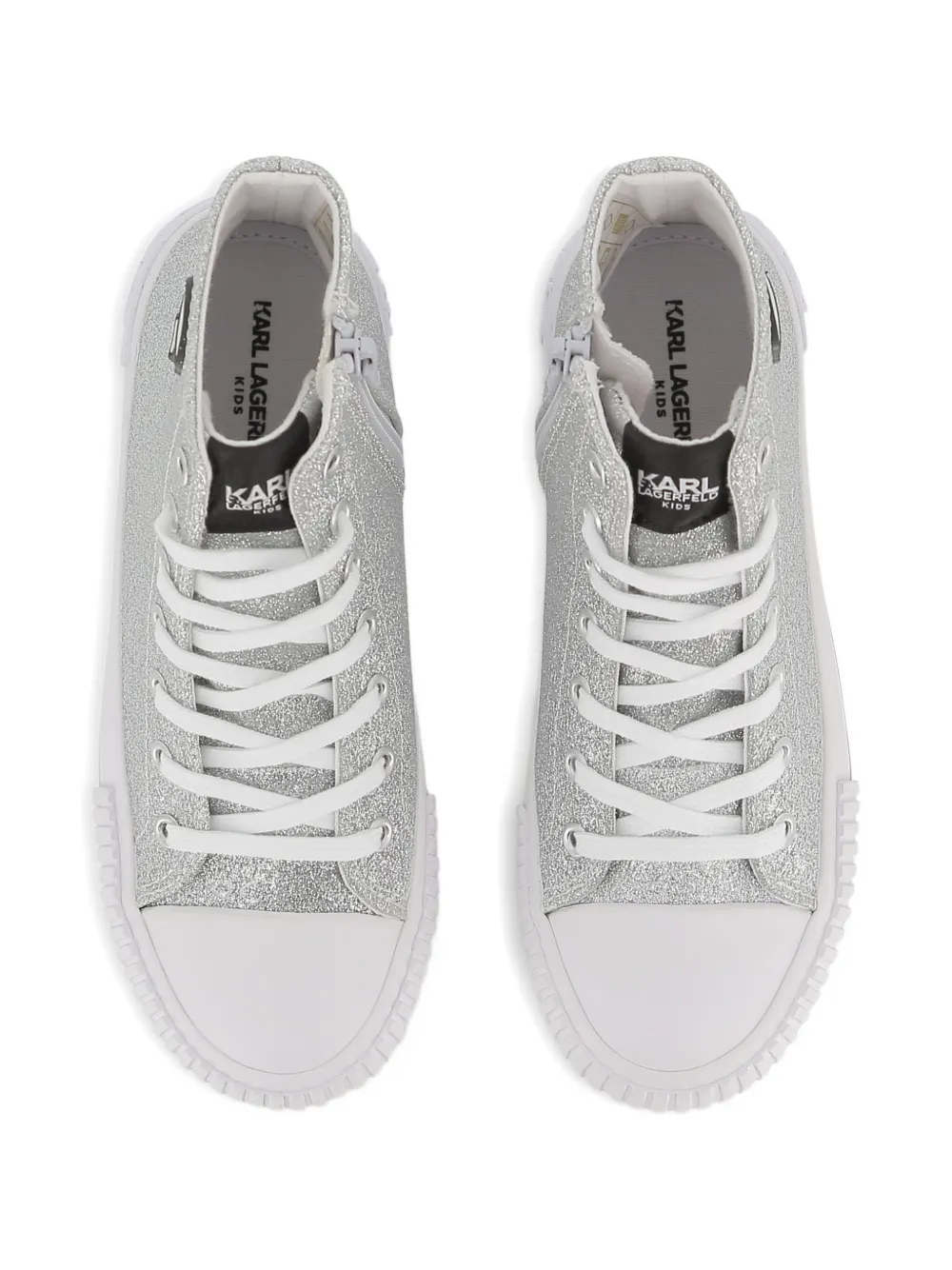 Karl Lagerfeld Kids Sneakers met glitterapplicatie Zilver
