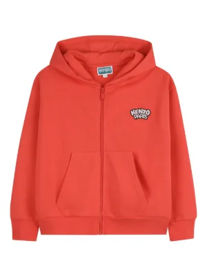 Off-White Kids logo-print Hoodie | Red | FARFETCH