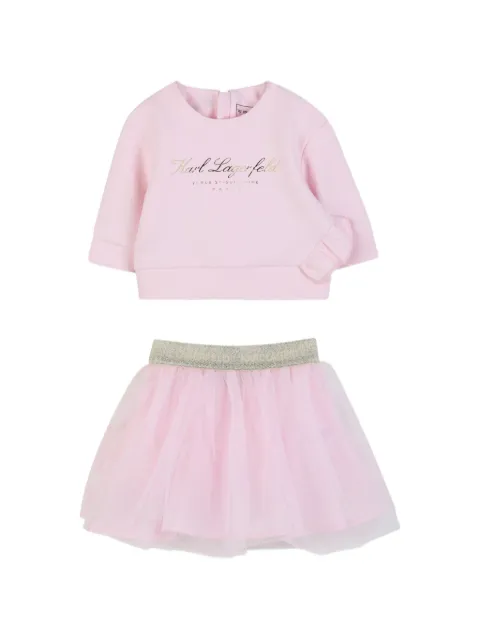 Karl Lagerfeld Kids logo-detail skirt set