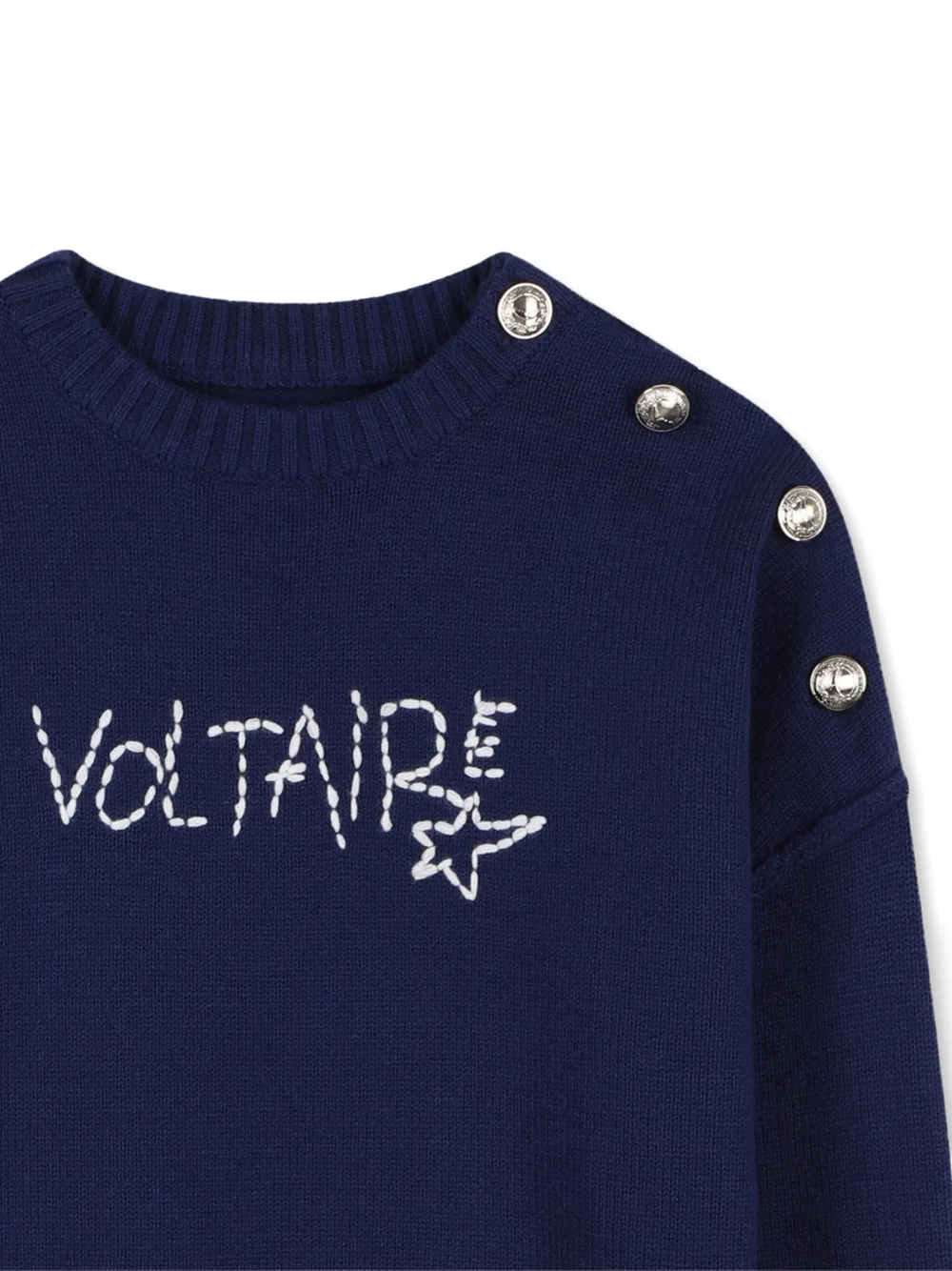 Zadig & Voltaire Kids Trui met geborduurde knoop Blauw