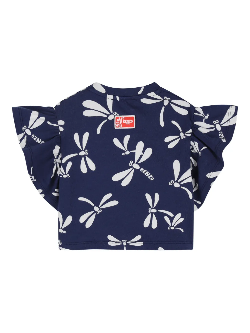 Kenzo Kids Top met ruches en bloemenprint Blauw
