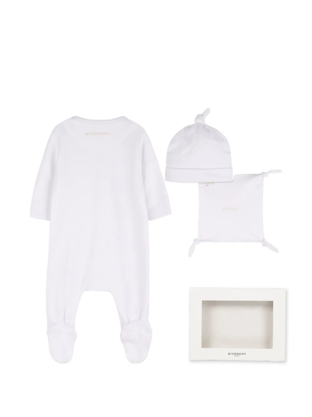  Givenchy Kids Teddy-embroidered Sleepsuit Set - White 