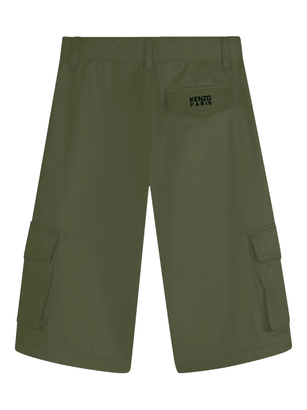  Kenzo Kids Cargo-pocket Elephant-embroidered Shorts - Green 
