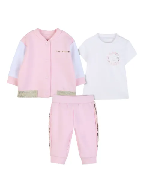 Karl Lagerfeld Kids logo-print trousers set