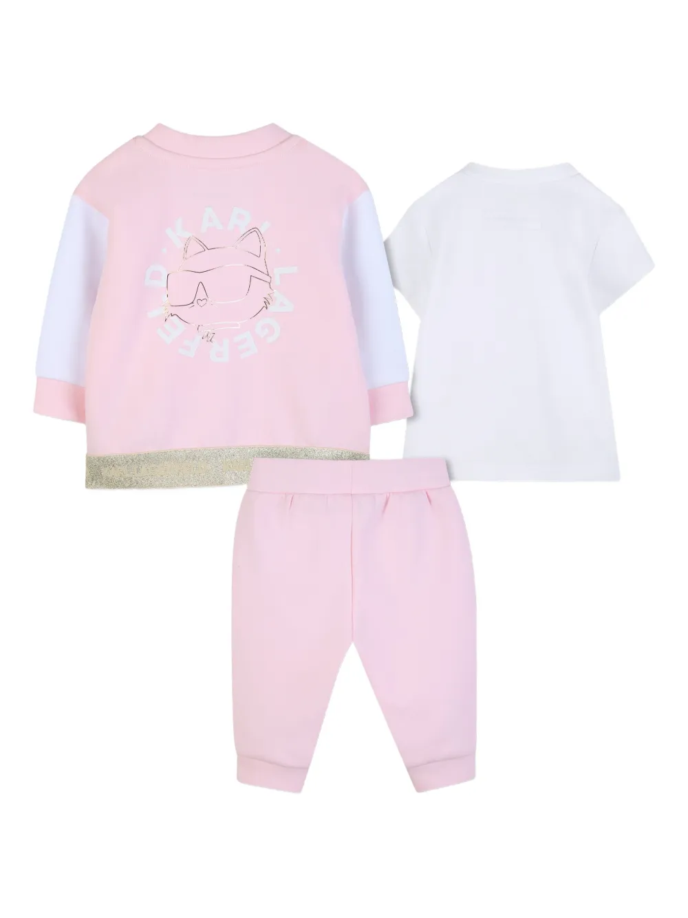 Karl Lagerfeld Kids Broek met logoprint Roze