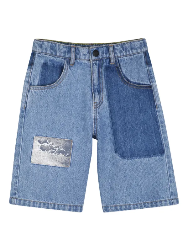 Marc Jacobs Kids パッチワーク デニムショートパンツ | ブルー