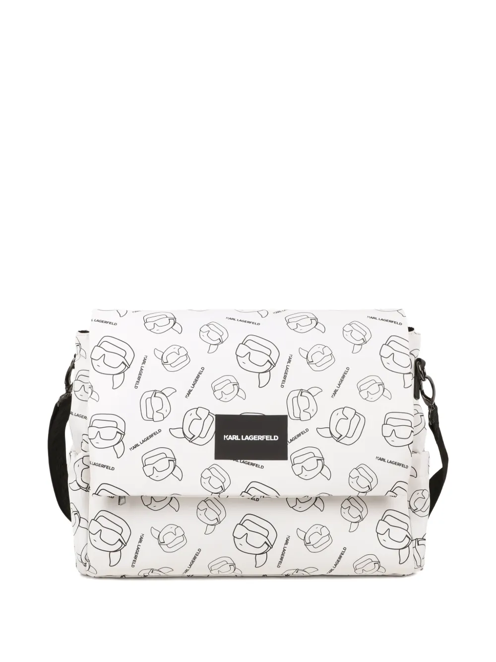Karl Lagerfeld Kids Borsa fasciatoio con stampa - Bianco