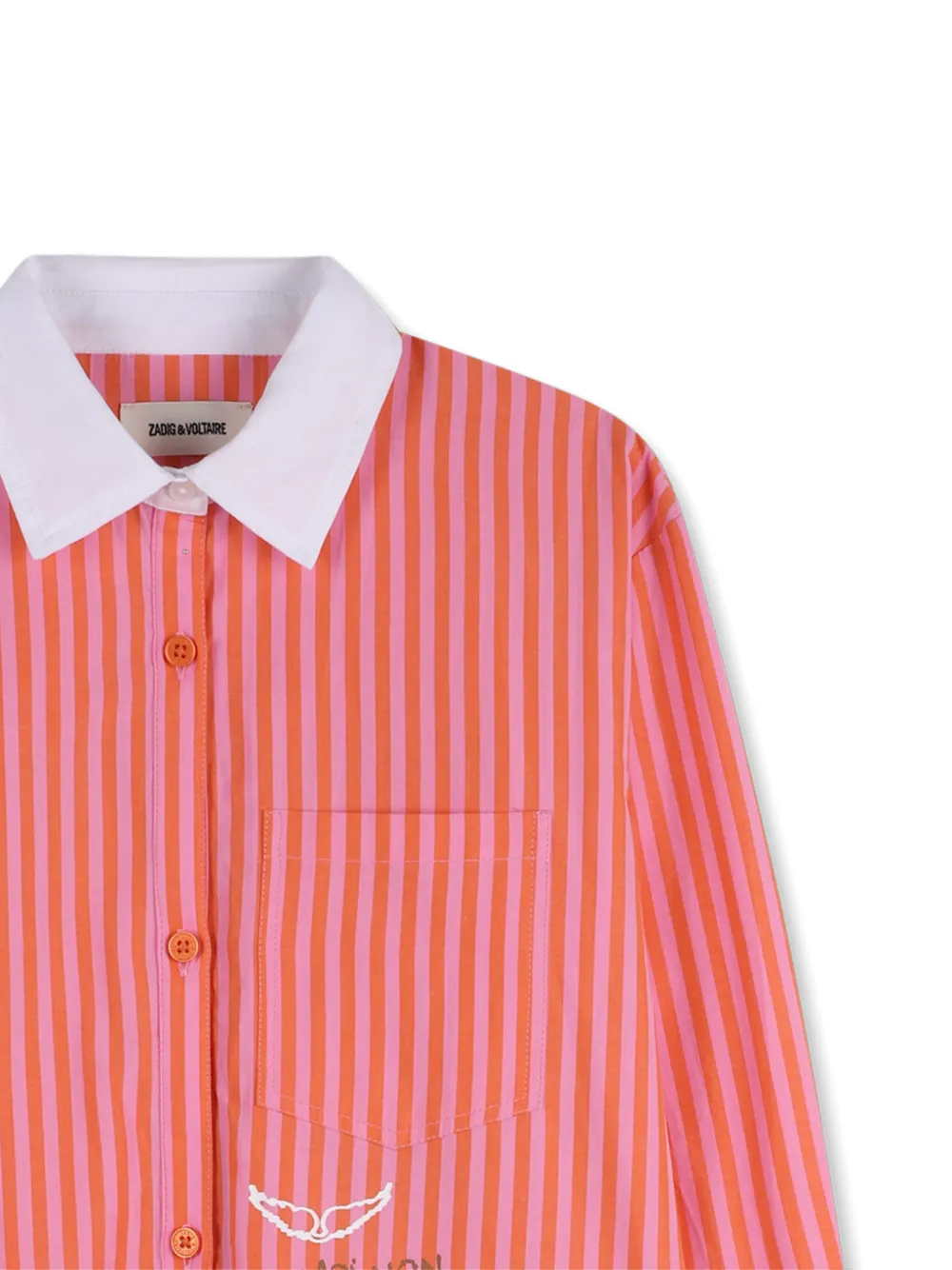  Zadig & Voltaire Kids Striped-pattern Dress - Orange 
