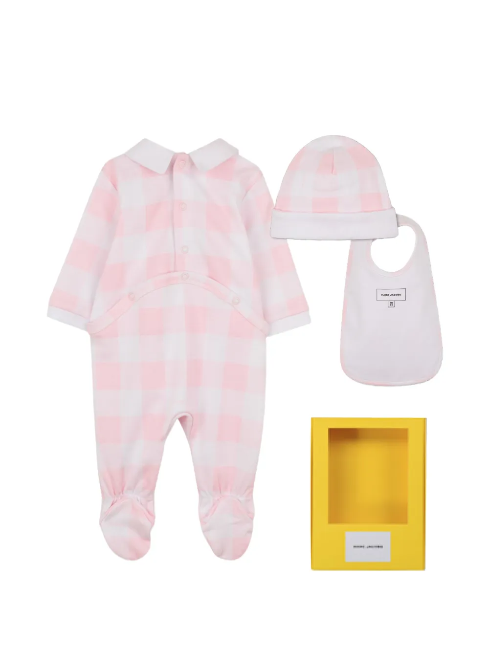 Marc Jacobs Kids Geruit romperset met logo Roze