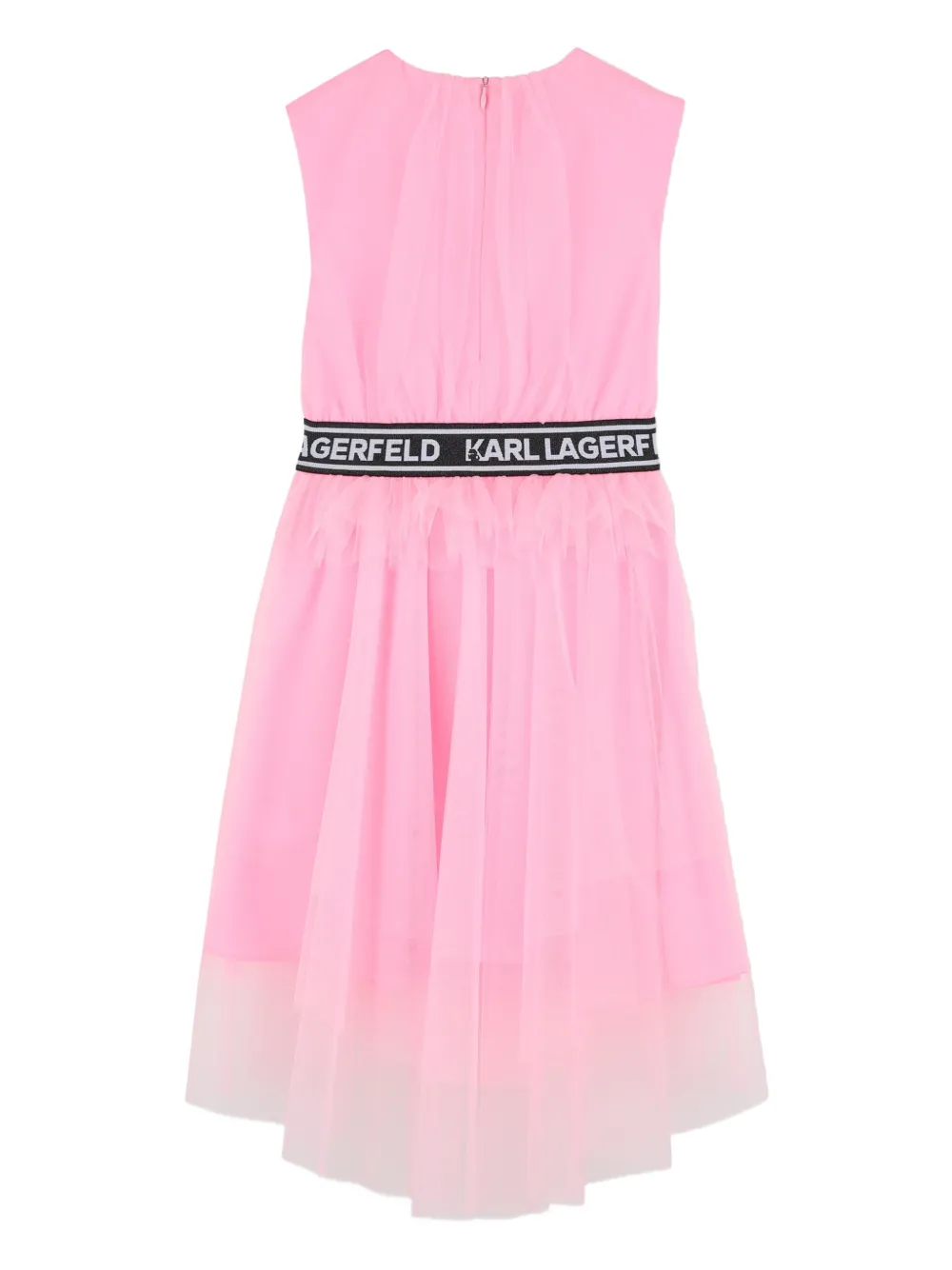 Karl Lagerfeld Kids Gelaagde jurk met logo Roze