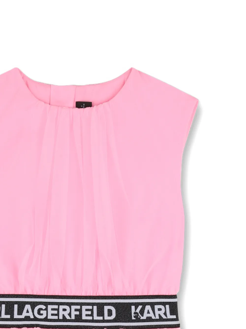 Karl Lagerfeld Kids Gelaagde jurk met logo Roze