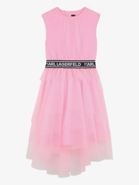 Karl Lagerfeld Kids logo-band layered dress