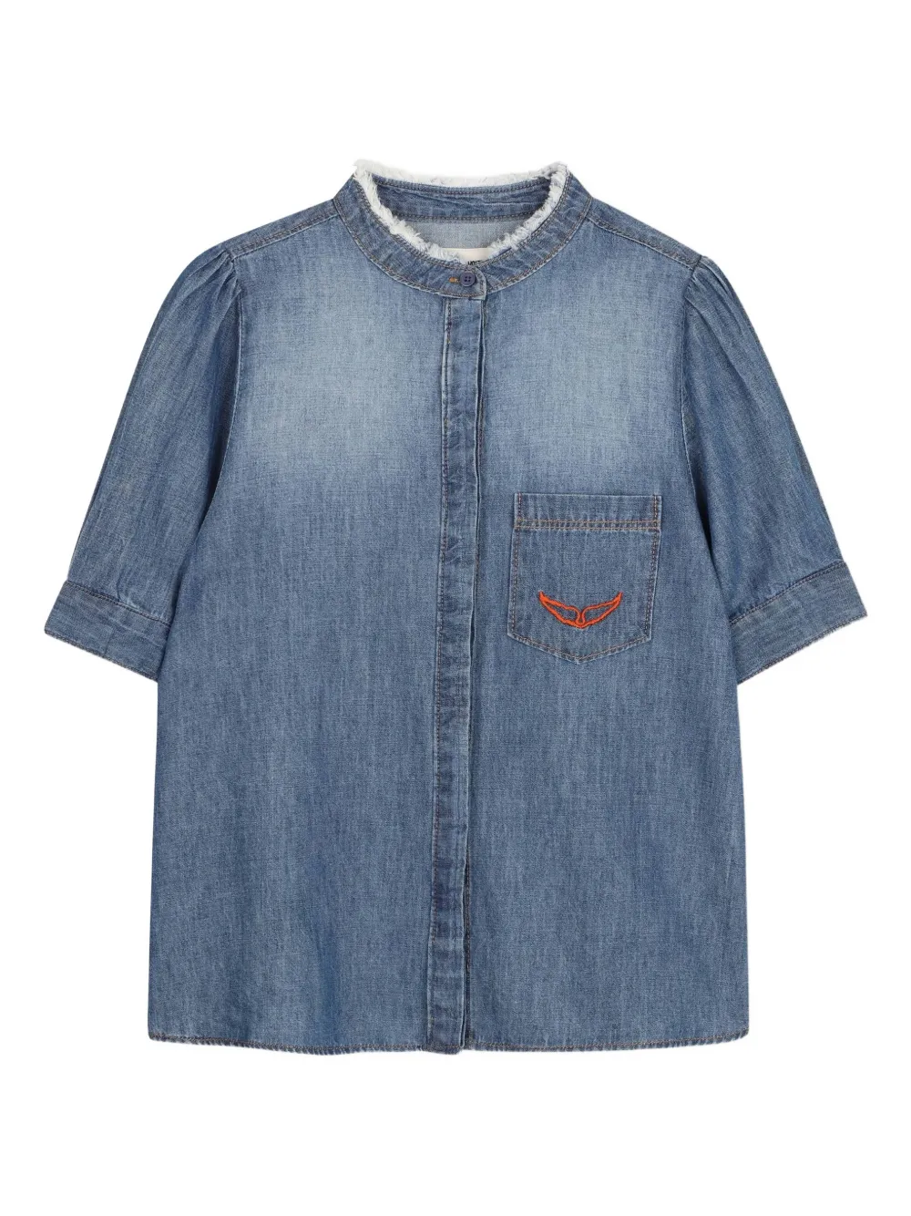 Zadig & Voltaire Kids Camicia con ricamo - Blu