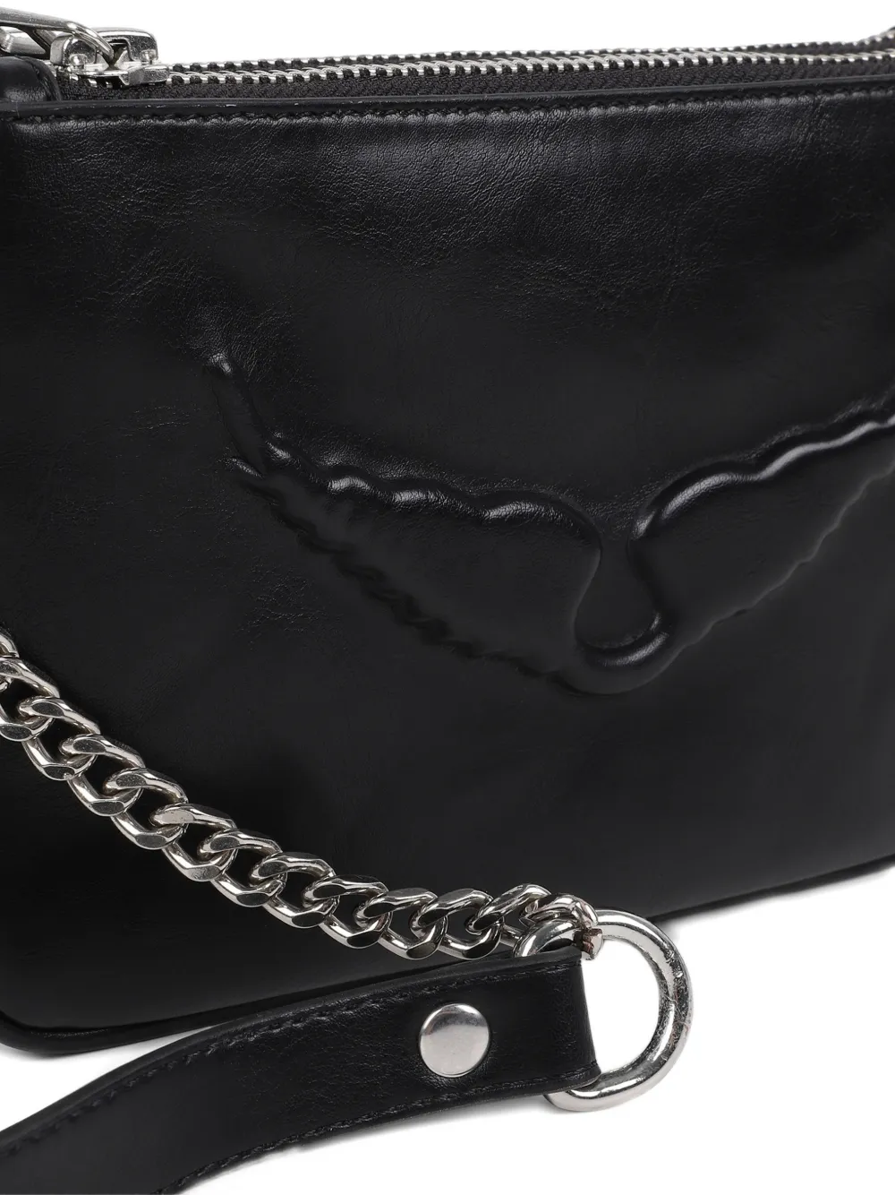 Zadig & Voltaire Kids Schoudertas met logo-reliëf Zwart