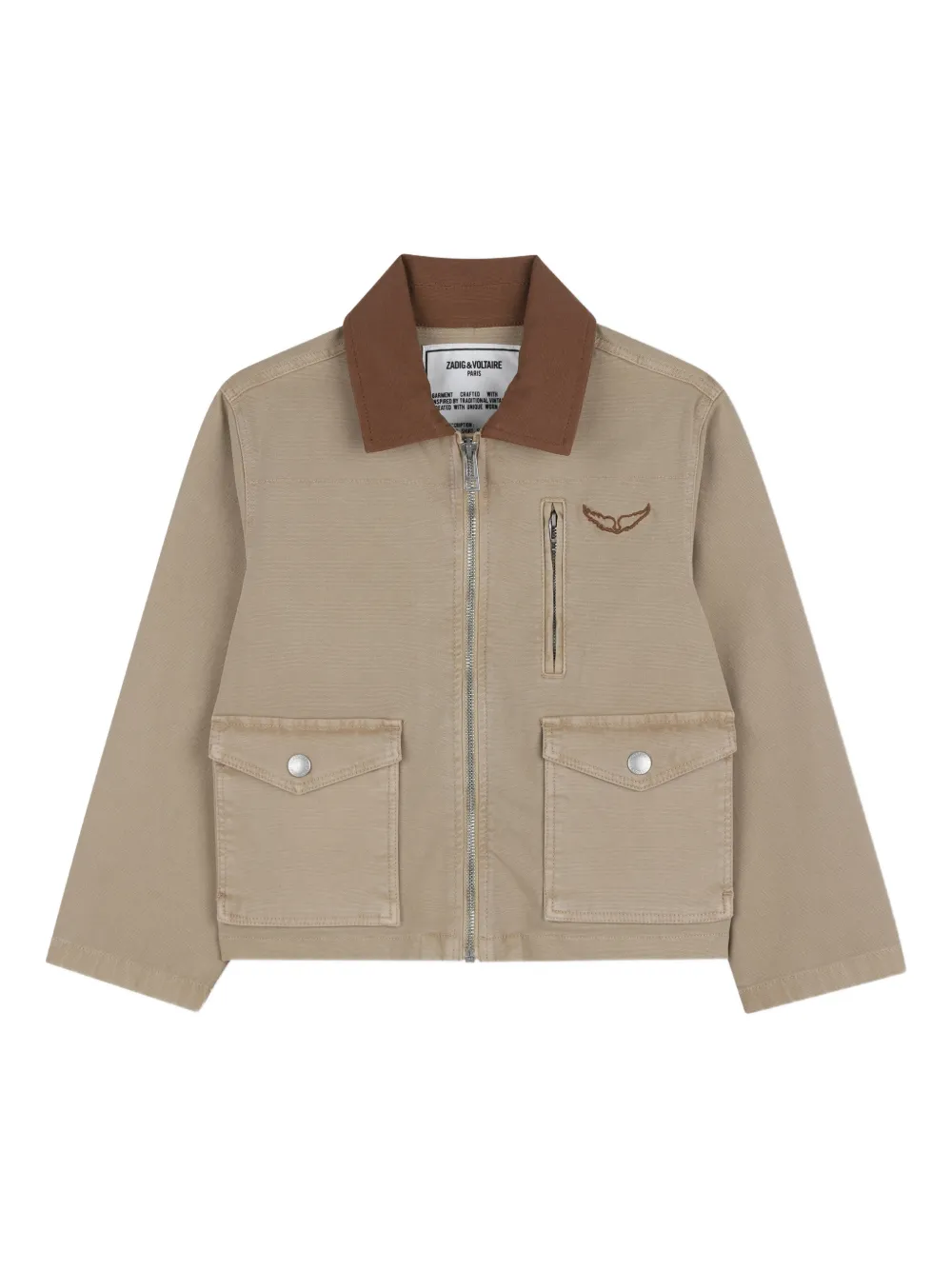 Zadig & Voltaire Kids Jacke mit Stickerei - Nude