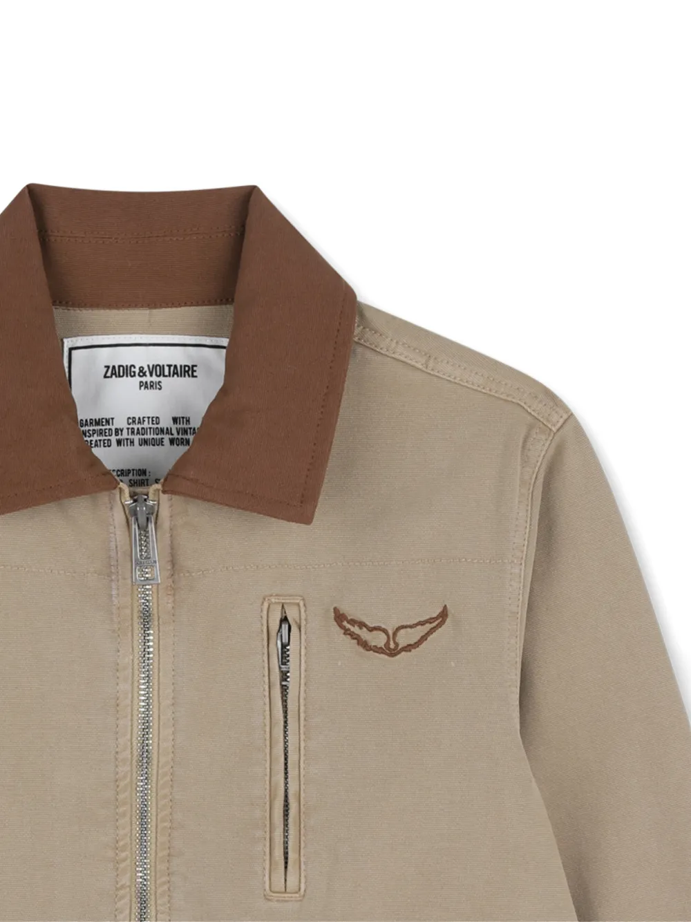 Zadig & Voltaire Kids Jack met borduurwerk Beige