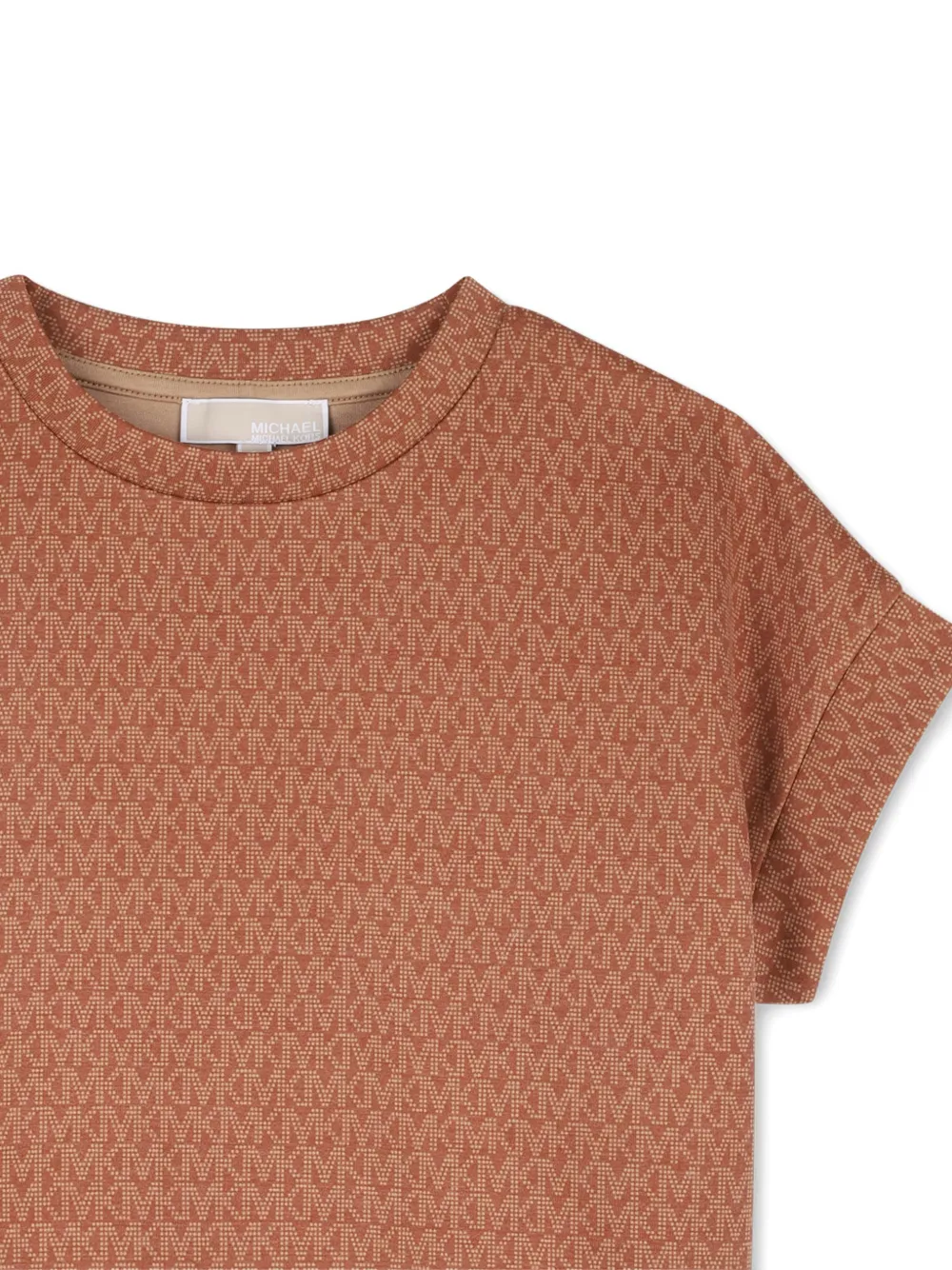 Michael Kors Kids T-shirt met monogram-print Bruin