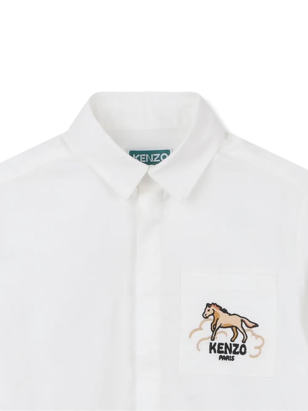Kenzo Kids Shirt met paardenlogo en lange mouwen Wit