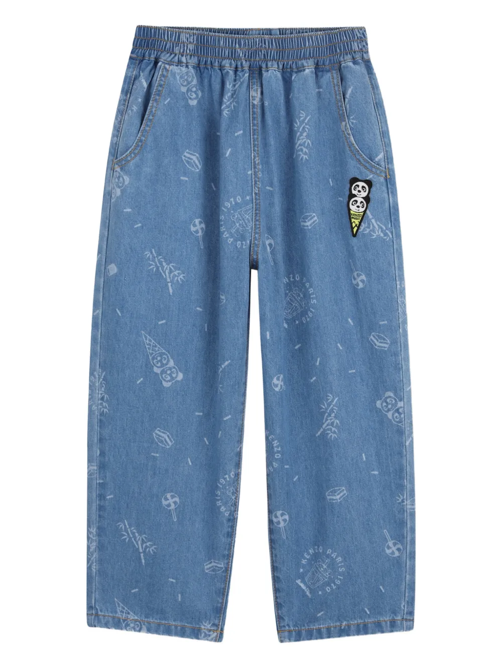 Kenzo Kids Jeans con stampa - Blu