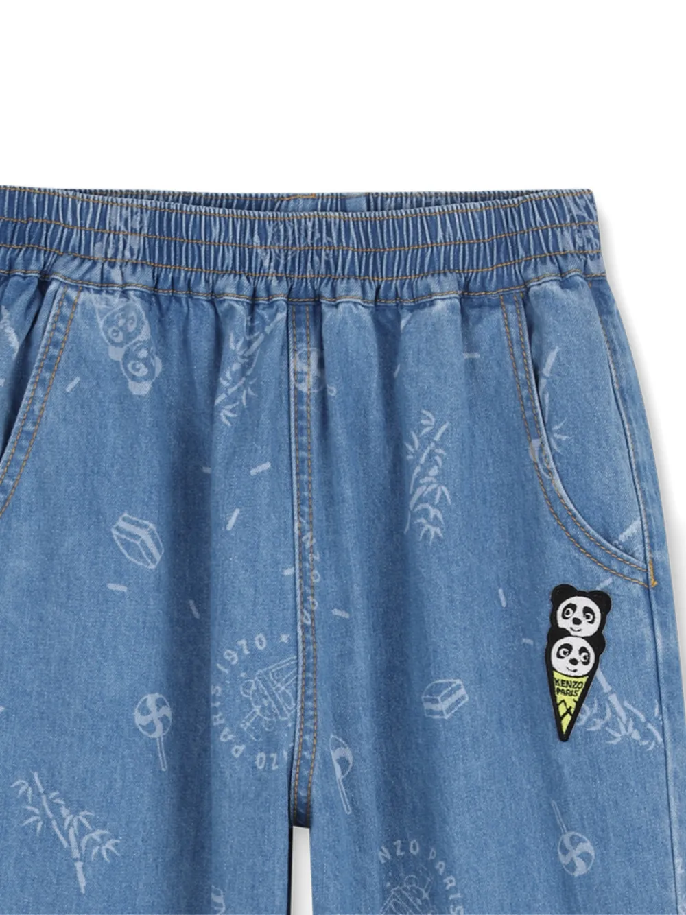  Kenzo Kids Vaqueros Con Panda Estampado - Azul 