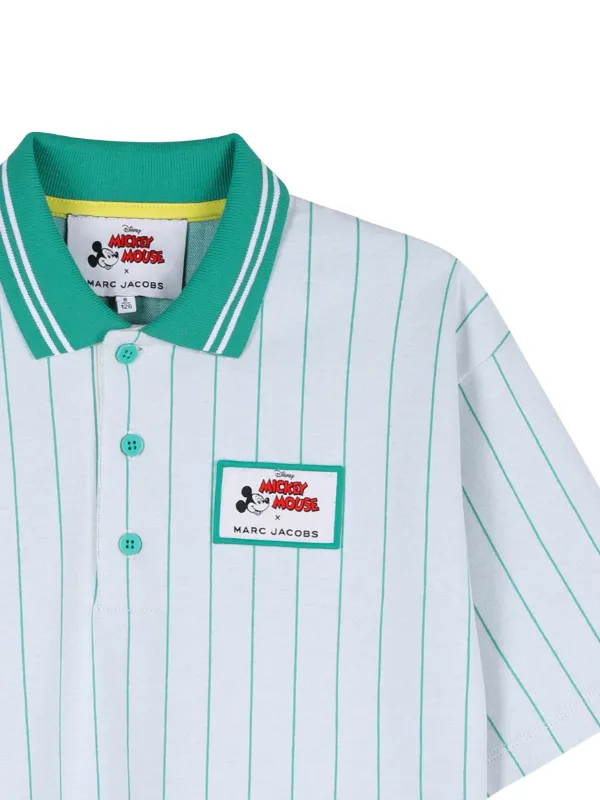 Marc Jacobs Kids x Mickey Mouse Striped Polo Shirt | White | FARFETCH
