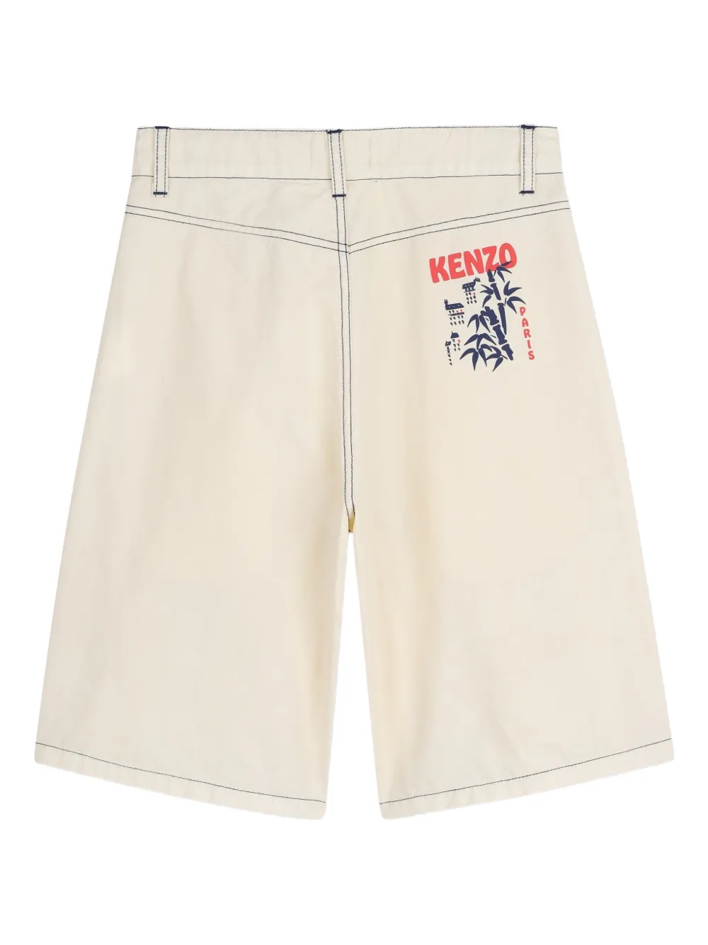 Kenzo Kids Bermuda shorts met print aan de achterkant Beige
