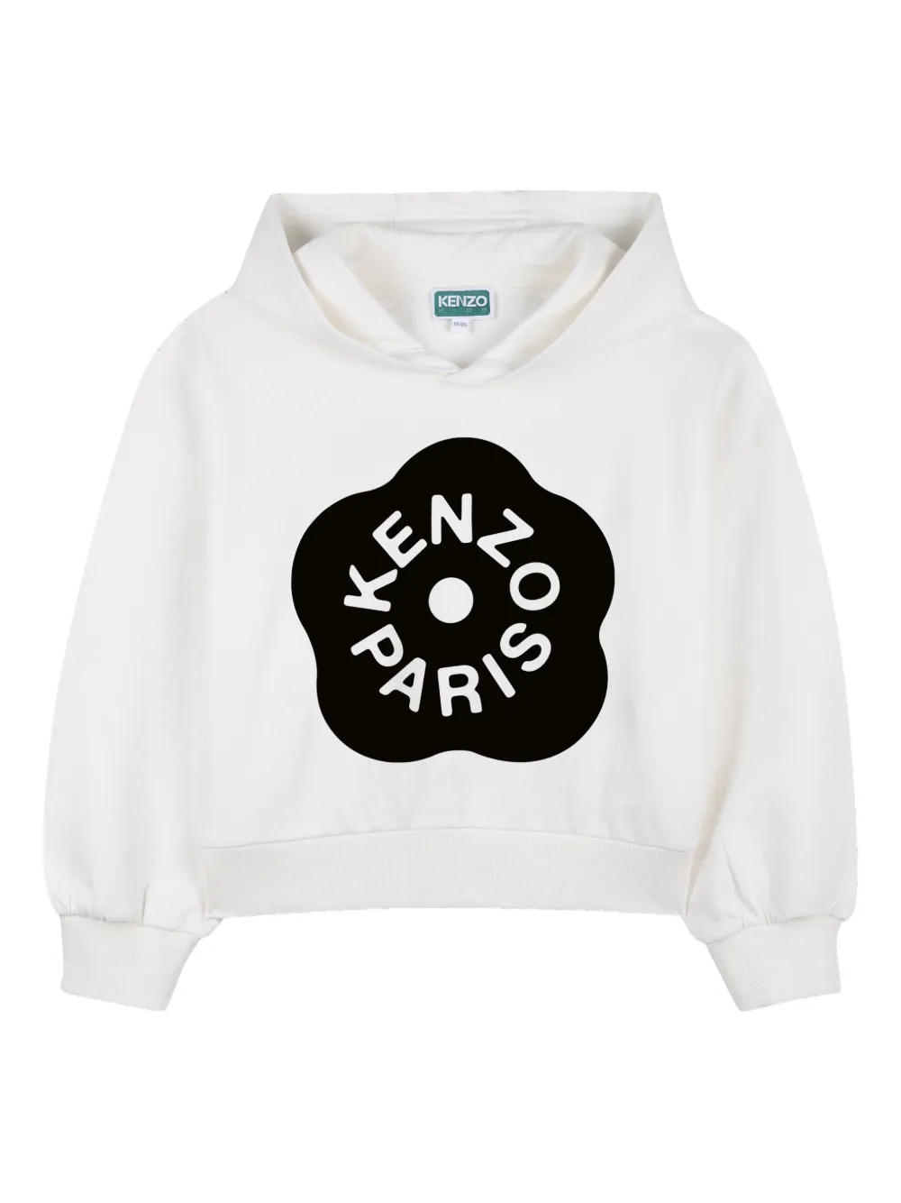 Kenzo Kids Felpa Boke Flower 2.0 con cappuccio - Bianco