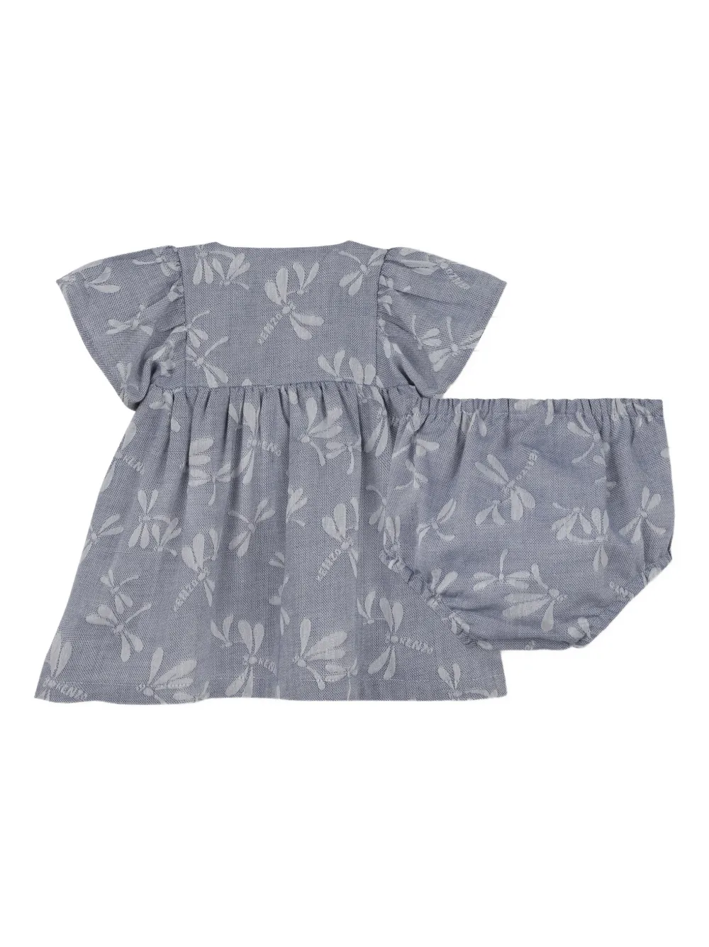 Kenzo Kids Jurk met libelle print Blauw