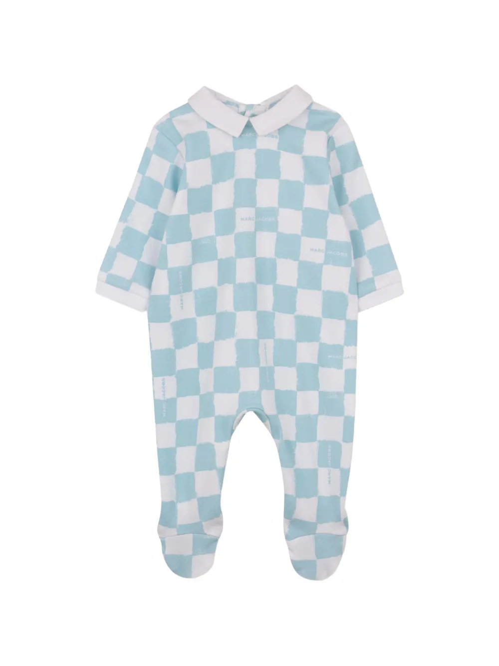 Marc Jacobs Kids Collared Chequered-pattern Pyjama Set - Blue 