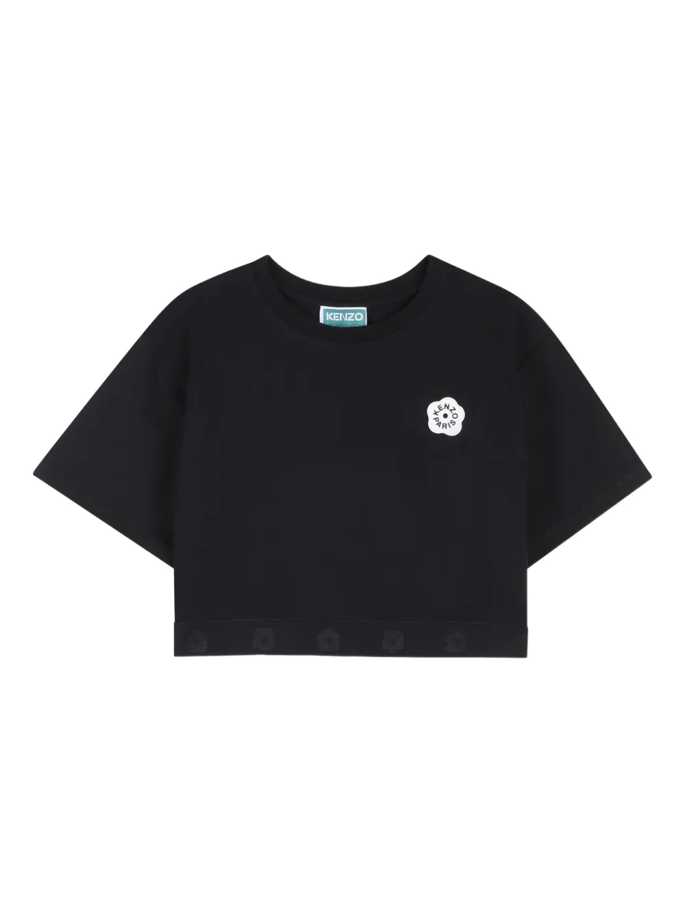 Kenzo Kids T-shirt con logo a fiori - Nero