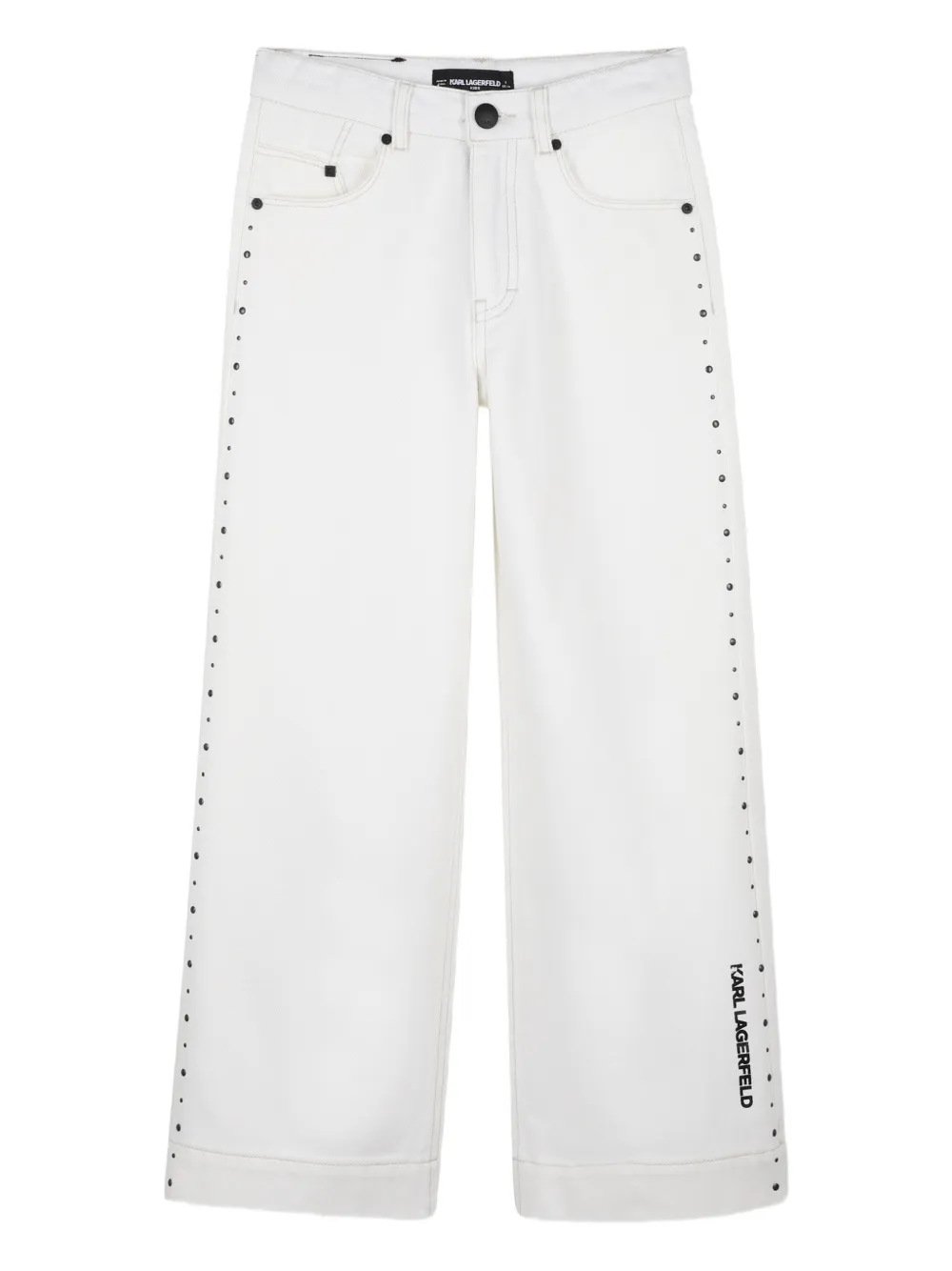 Karl Lagerfeld Kids Pantaloni con borchie - Bianco