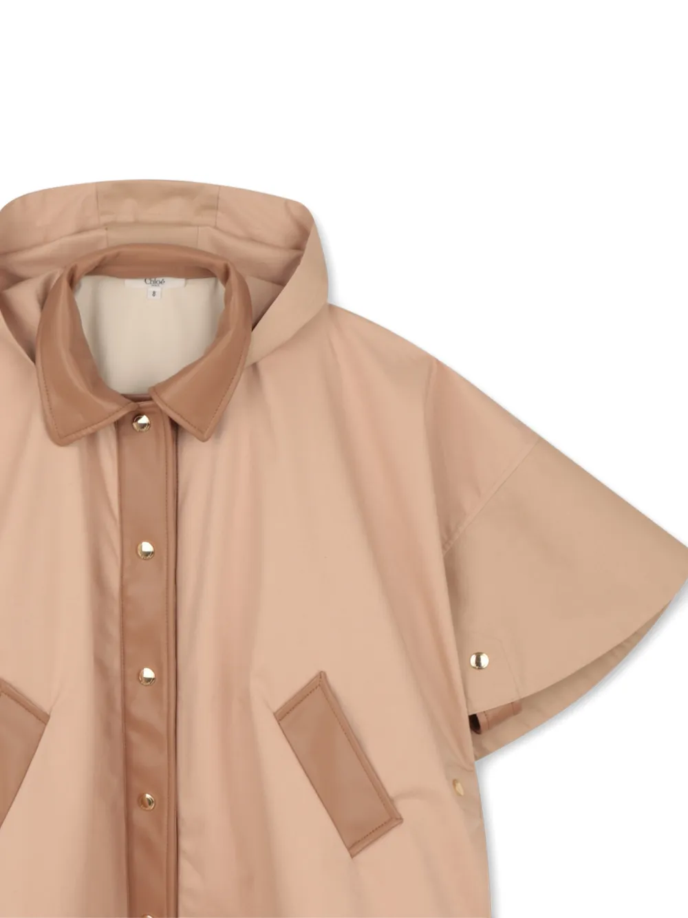 Chloé Kids Cape met capuchon Beige