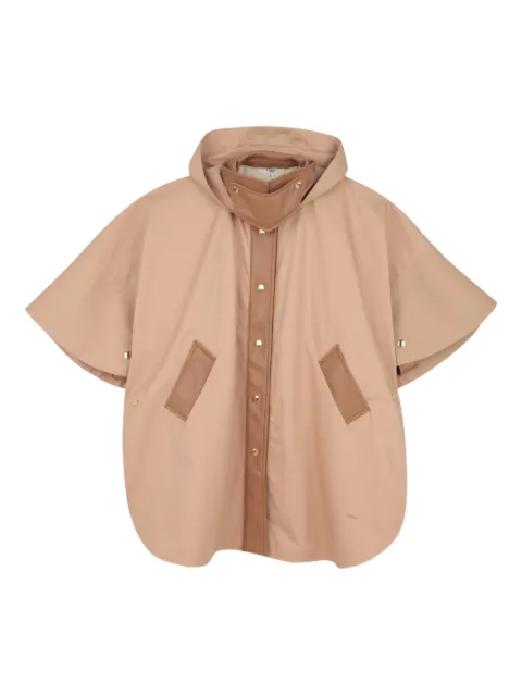 Chloé Kids hooded leather trim cape