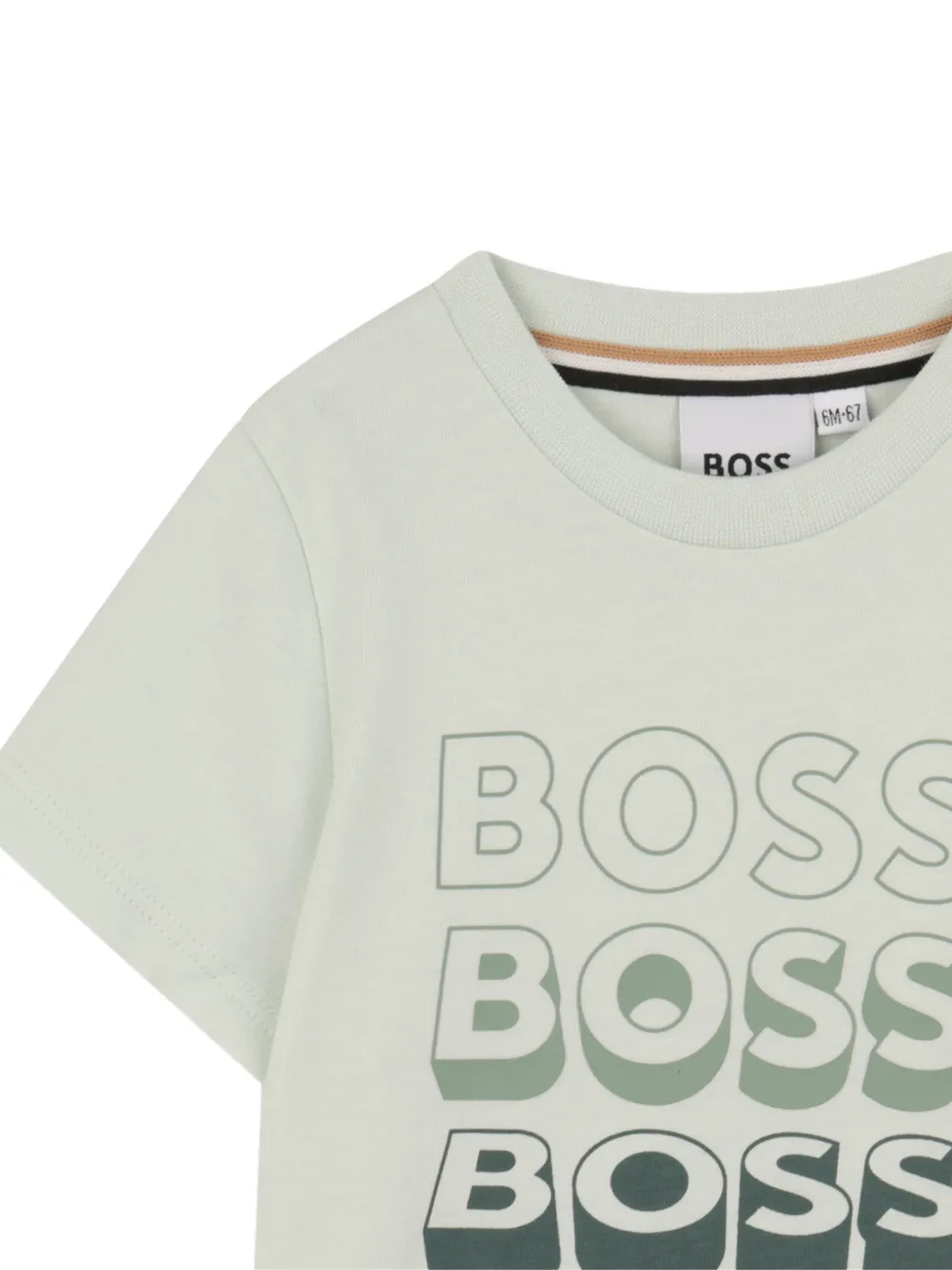 BOSS Kidswear T-shirt met ronde hals Groen