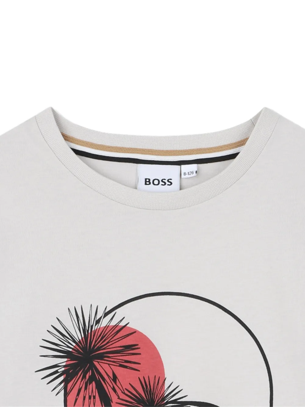 BOSS Kidswear T-shirt met grafische print Beige