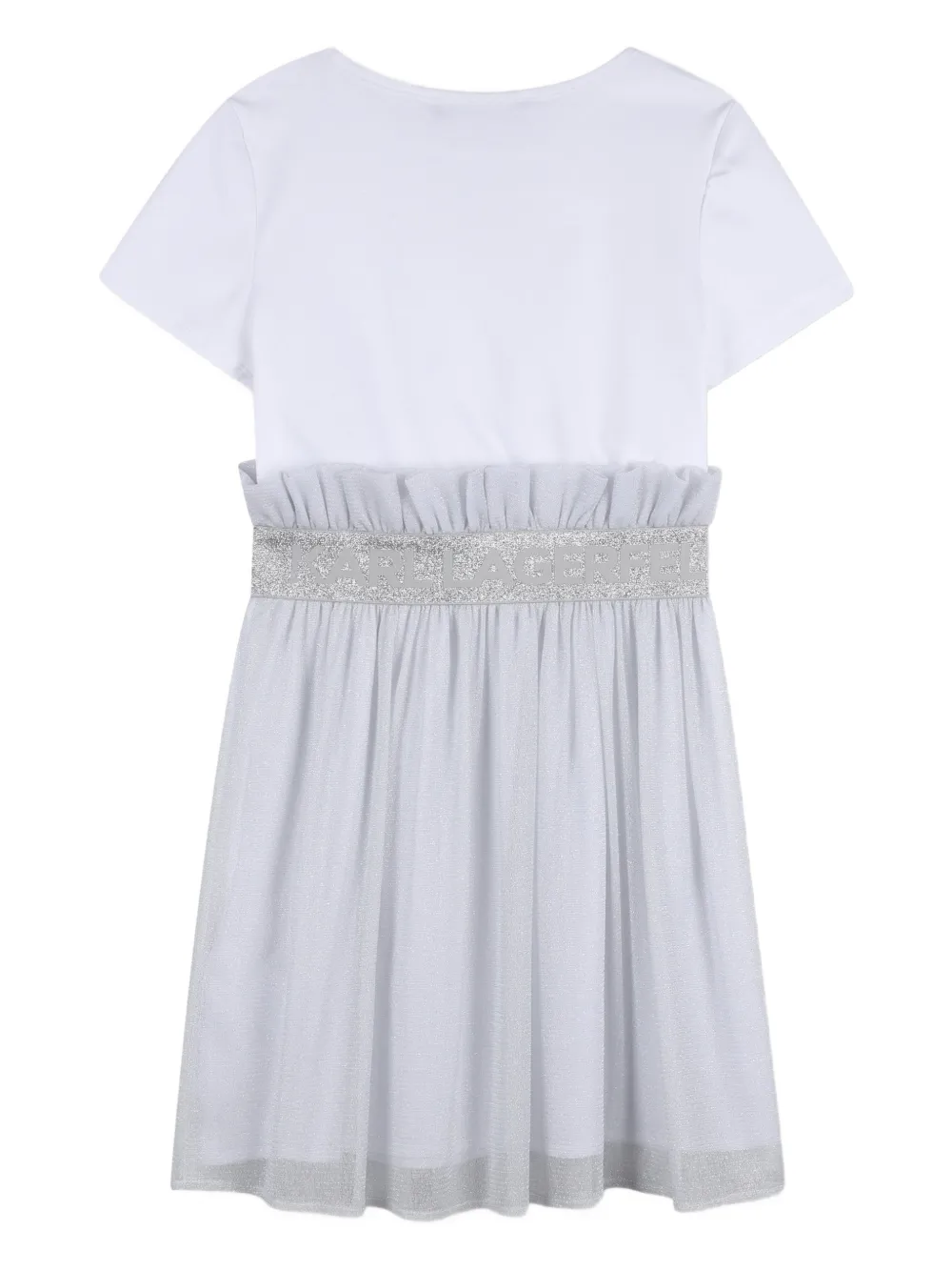 Karl Lagerfeld Kids Jurk met ruches Wit