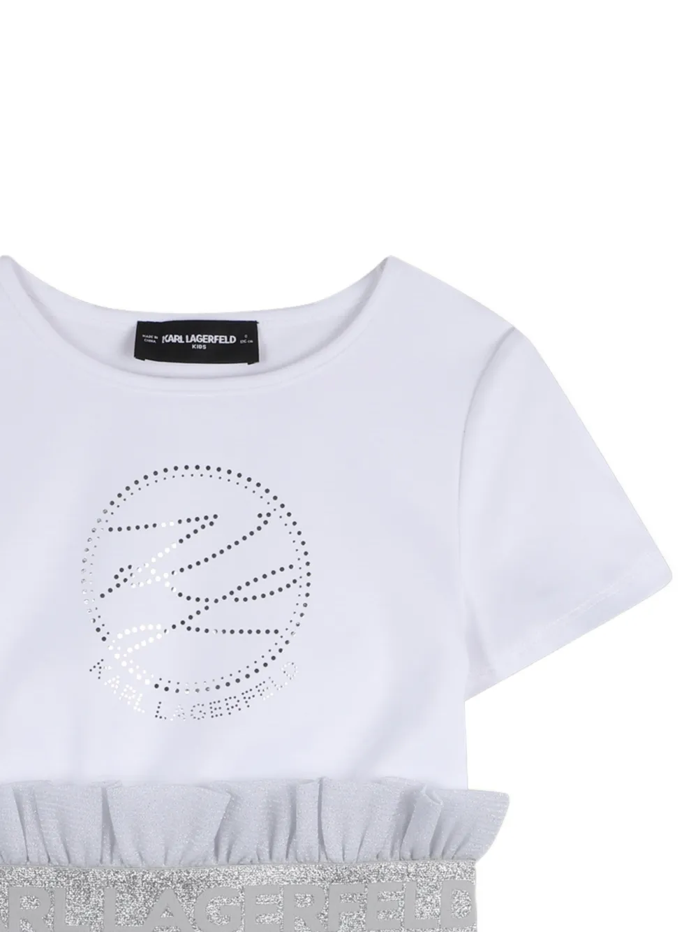 Karl Lagerfeld Kids Jurk met ruches Wit