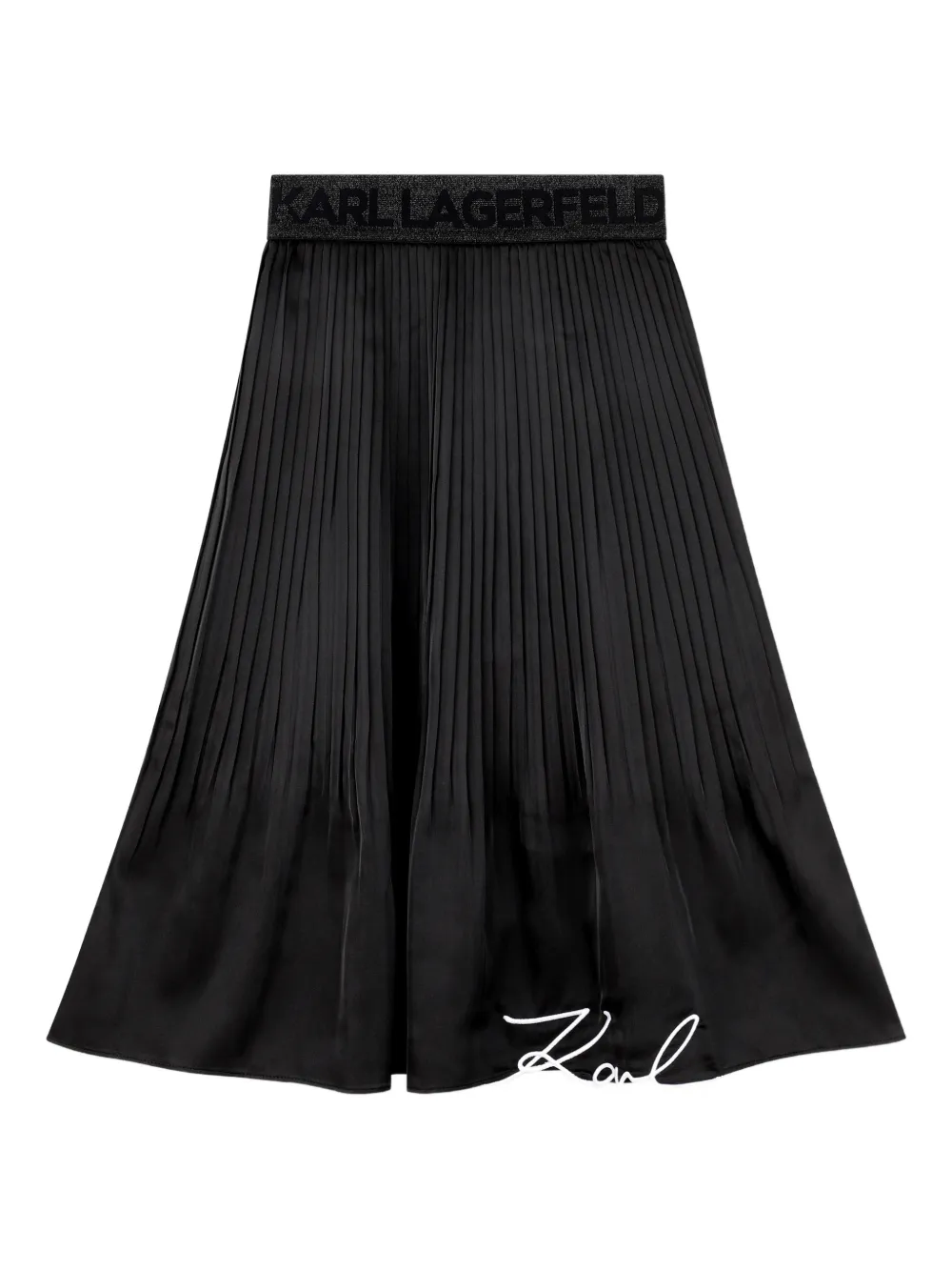 Karl Lagerfeld Kids Gonna plissettata con logo - Nero