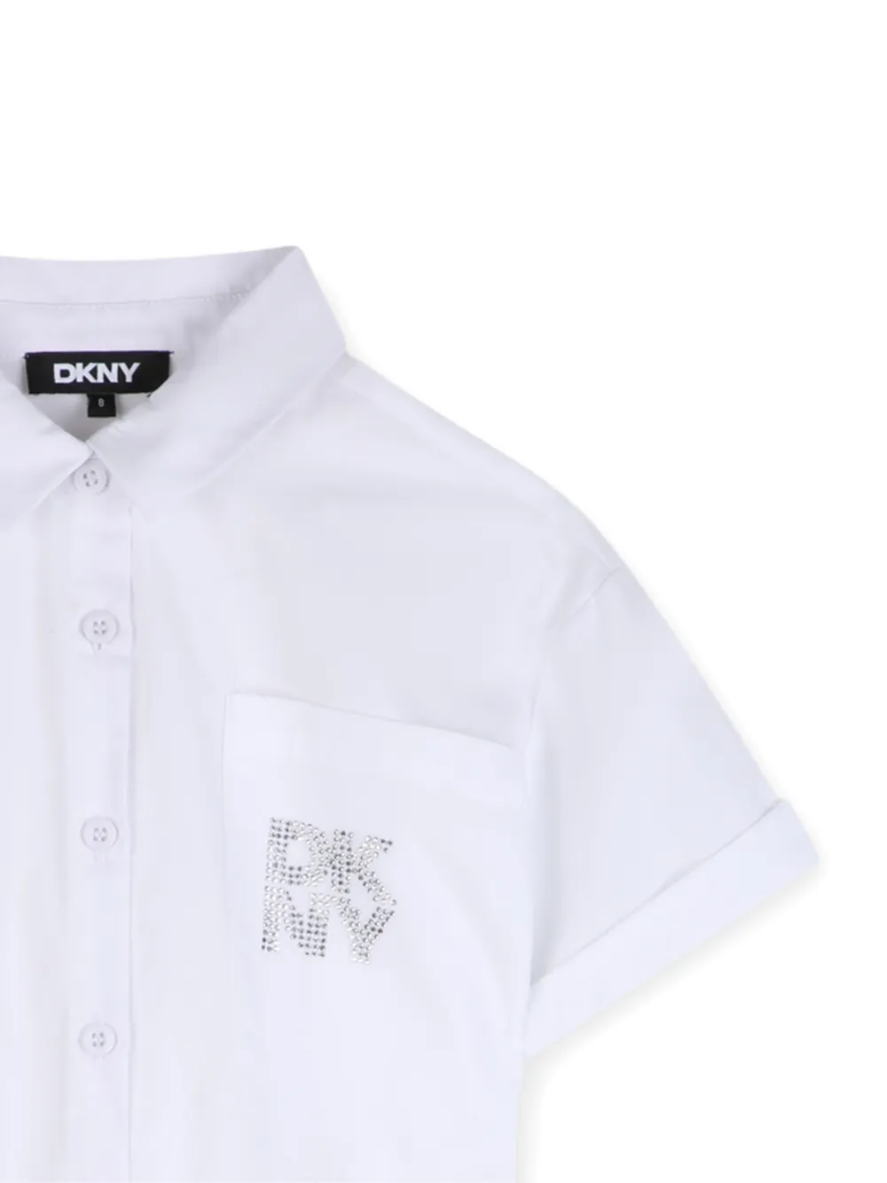 Dkny Kids Asymmetrische shirtjurk verfraaid met logo Wit