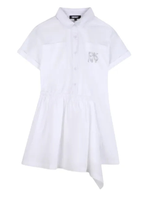 Dkny Kids vestido camisero asimétrico con logo