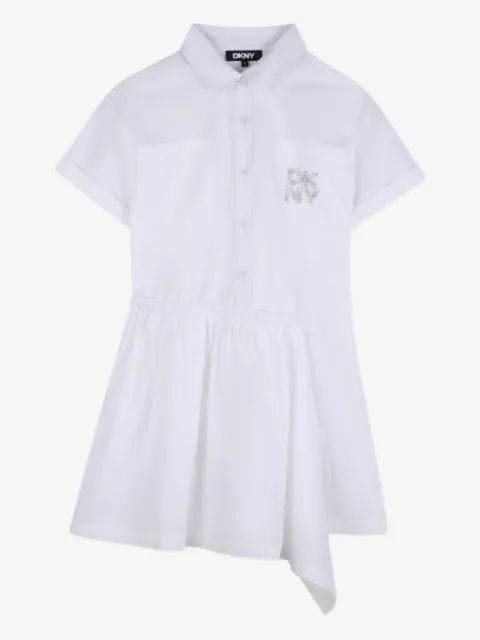 Dkny Kids asymmetric logo-embellished shirt dress